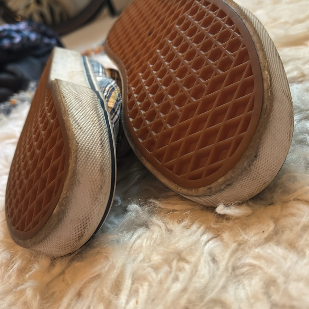 Vans Unisex Plaid & Leather Canvas Sneaker, Size US Men 6.5, US Women 8 - Picture 12 of 16